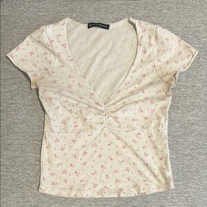 Brandy Melville Pink Floral Gina Top